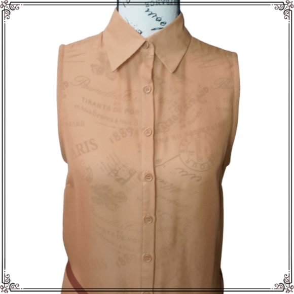 Ali & Kris Tan Sheer Button Down Sleeveless Maxi Dress - Picture 4 of 13